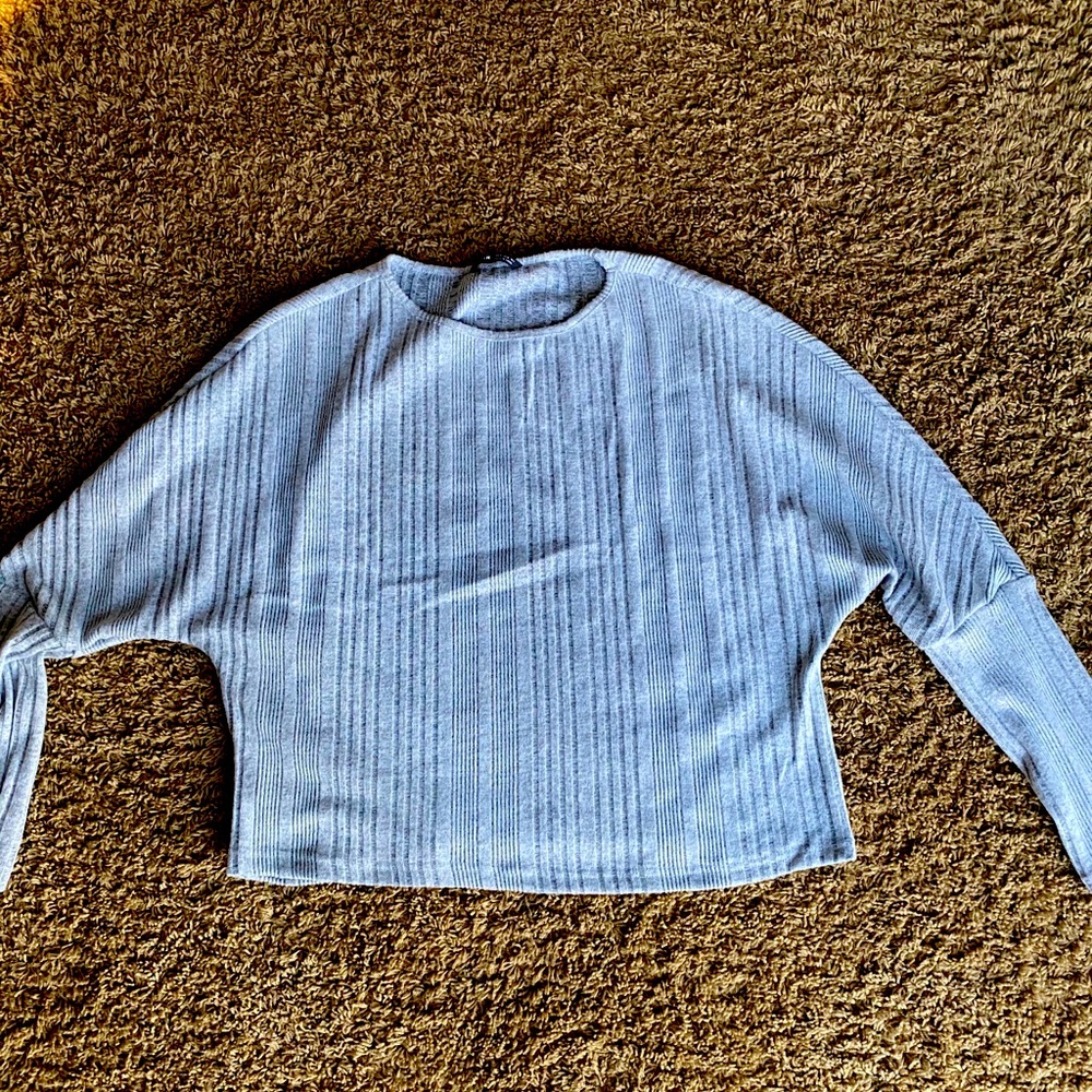 Grey striped shein top